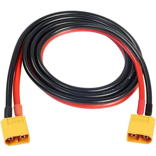Câble d'alimentation XT60 mâle vers mâle 12 AWG connecteur de câble d'extension pour batterie RC portable panneau solaire