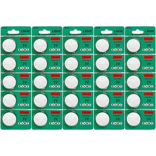 Batterie au Lithium cr2450 3v 650ma - 25 Sacs de Bougies LED