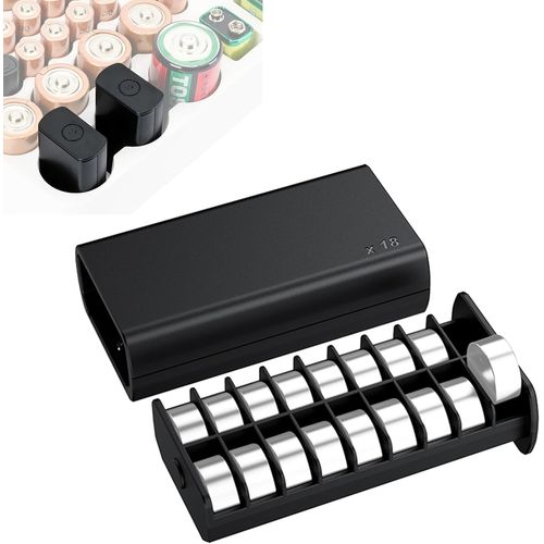Lot de 2 supports de piles LR44 pour 36 piles LR44/AG13/A76/357/SR44/SR1153/SG13/LR1154, bouton rond LR44, permet de s'adapter à la fente de la batterie D et au design extractible