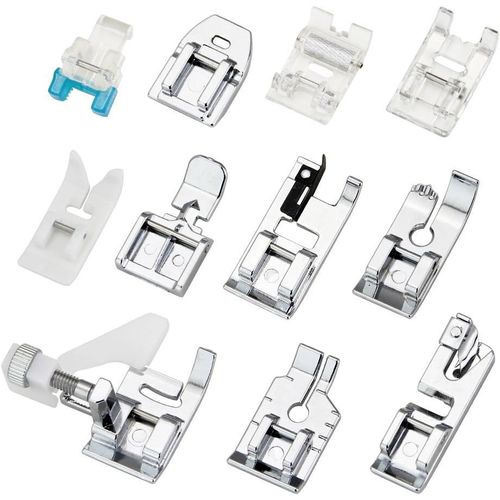 11Pcs Pieds-de-Biche, Kit de Machine à Coudre Pieds Presseur de Rechange Pièces Accessoires pour Machine À Coudre Domestique Brother Singer Janome Toyota