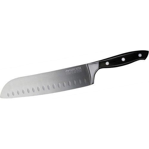 Couteau Santoku Trinity 34 Cm - Acier Inoxydable De Qualité Supérieure - Couteau Santoku De Qualité Professionnelle Pour Légumes, Viandes Et Autres - Lame Taper Aiguisée À La Main - Poignée