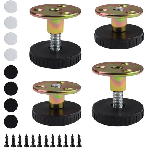 Pied De Meuble Reglable, 4 Pièces 27-40 Mm Pied Reglable, Pied Reglable Pour Meuble, Pieds De Meuble, Percé Ou Autocollant, Pour Chaises, Tables, Armoires Et Pieds De Meubles De Canapé
