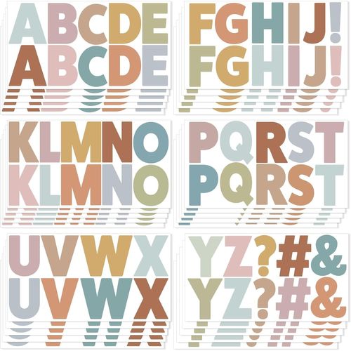 Bmtterqgwo - 30 Stickers Lettres 300pcs Grand Alphabet Adhesif Boho Decor Classe Poster Porte Mur Maison 2.5 Pouces