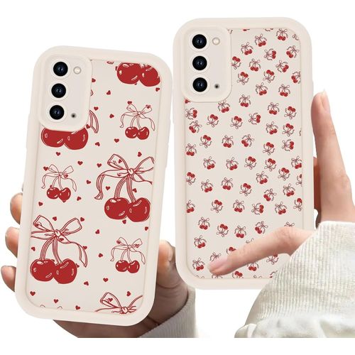 Bmtterqgwo - 2 Coques Samsung Galaxy Note20 5g 6.7" Motif Kawaii Noeud - Protection Anti-Choc Anti-Rayures Beige Pour Femmes
