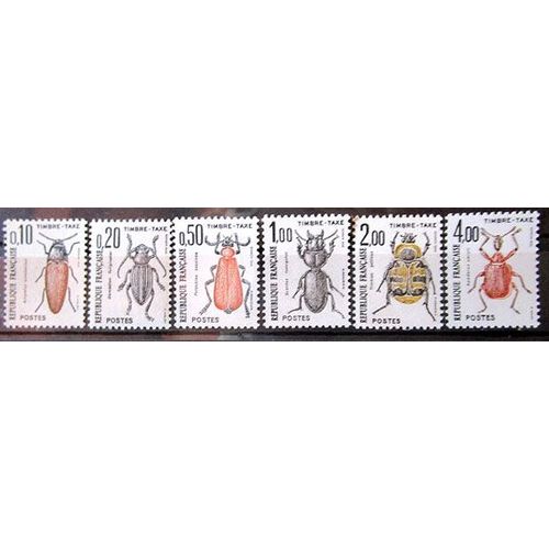 1982. Série Complète 103 À 108 Timbres Taxes. Insectes (I).