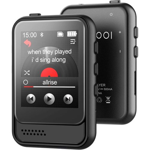 BMTTERQGWO - Lecteur MP3 Bluetooth avec Haut-parleur Radio FM Micro SD 512GB Enregistrement Video Casque pour Enfants Sport Cadeau