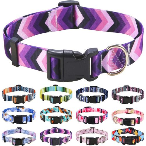 Ershi-Collier Pour Chien, Motif Tendance Avec Boucle À Dégagement Rapide, Bohème, Fleur, Géométrique, Tribal Design, Collier Class[508]