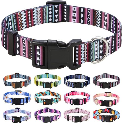Ershi-Collier Pour Chien, Motif Tendance Avec Boucle À Dégagement Rapide, Bohème, Fleur, Géométrique, Tribal Design, Collier Class[526]