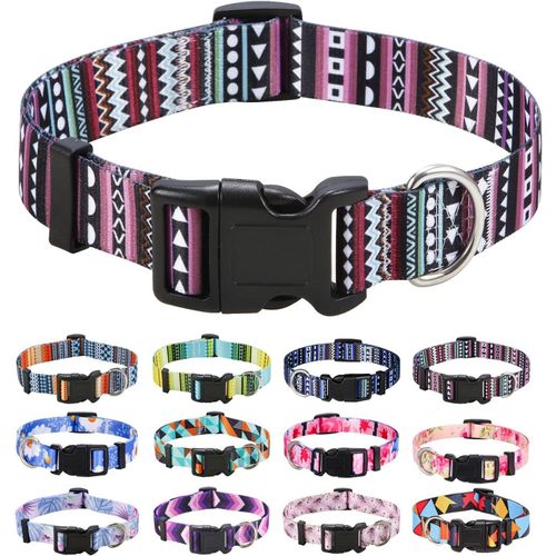 Ershi-Collier Pour Chien, Motif Tendance Avec Boucle À Dégagement Rapide, Bohème, Fleur, Géométrique, Tribal Design, Collier Class[522]
