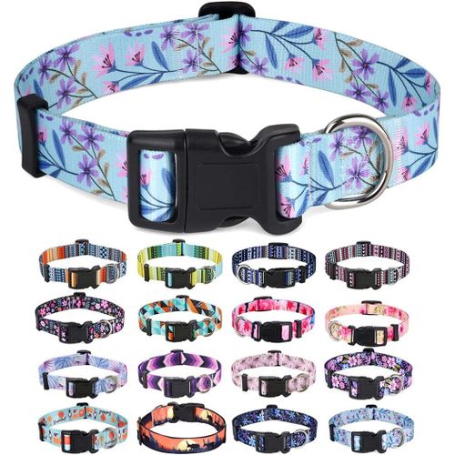 Ershi-Collier Pour Chien, Motif Tendance Avec Boucle À Dégagement Rapide, Bohème, Flora, Fleur, Tribal Design, Collier Classique, [515]