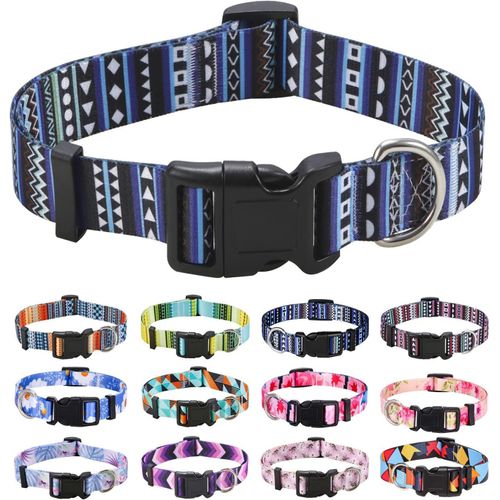 Ershi-Collier Pour Chien, Motif Tendance Avec Boucle À Dégagement Rapide, Bohème, Fleur, Géométrique, Tribal Design, Collier Class[534]