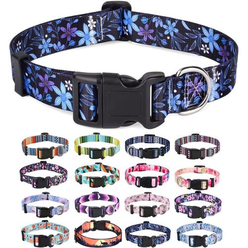 Ershi-Collier Pour Chien, Motif Tendance Avec Boucle À Dégagement Rapide, Bohème, Flora, Fleur Géométrique, Tribal Design, Collier[545]