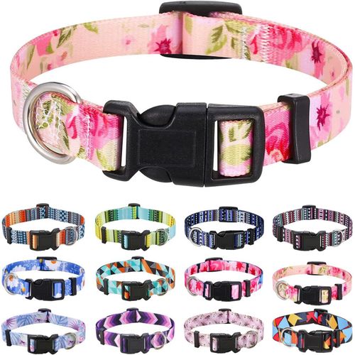 Ershi-Collier Pour Chien, Motif Tendance Avec Boucle À Dégagement Rapide, Bohème, Fleur, Géométrique, Tribal Design, Collier Class[554]