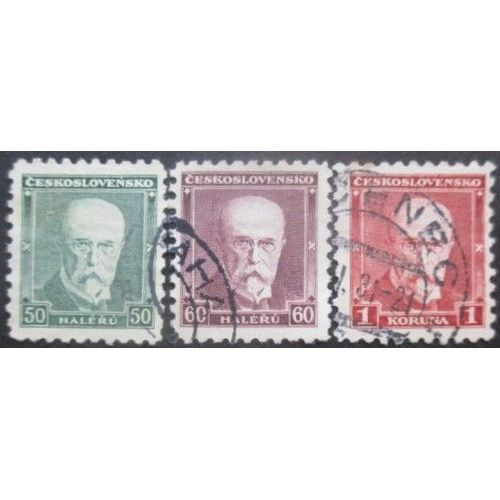 Tchecoslovaquie Série N°267 Au 269 Président Masaryk Oblitérés