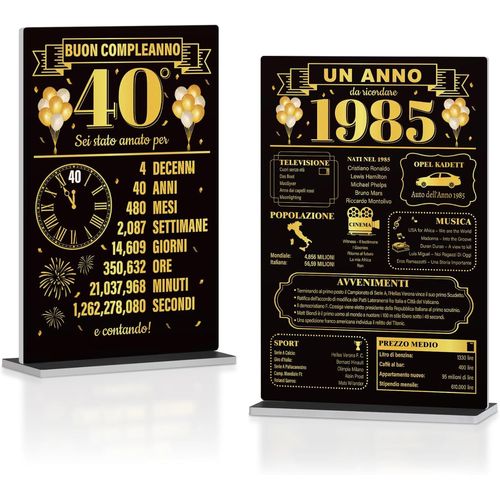 ERSHI-Set décoratif année 1985 et anniversaire 40° pour table, PVC, cadeau pour homme et femme, design rétro[6586]