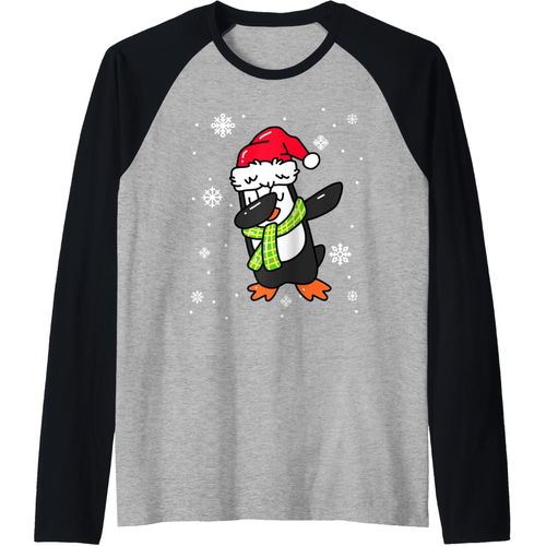 Ershi-Dabbing Pingouin De Noël Mignon De Noël Enfants Cadeau Manche Raglan[9088]