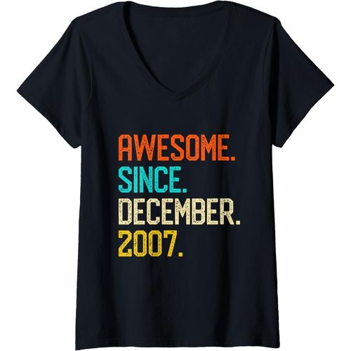 Ershi-Femme Décembre 2007 Cadeau 13ème Anniversaire Naissance 13 Ans T-Shirt Avec Col En V[8321]