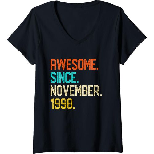 Ershi-Femme Novembre 1998 Cadeau 22ème Anniversaire Naissance 22 Ans T-Shirt Avec Col En V[8318]