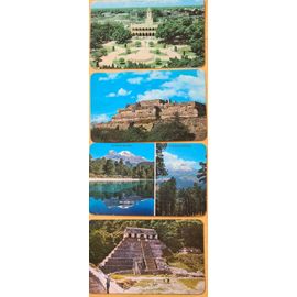 4 Cartes Postales Mexique Années 1980 .2 Timbres