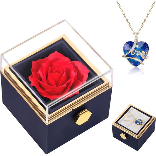 Ershi-Cadeau Pour Femme, Cadeau D'anniversaire Rose Réservée Elle, Collier Coeur De Rose, Éternelle, Mariage, Petite Amie, Noël, S[298]