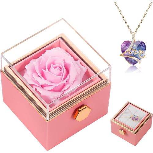 Ershi-Cadeau Pour Femme, Cadeau D'anniversaire Rose Réservée Elle, Collier Coeur De Rose, Éternelle, Mariage, Petite Amie, Noël, S[299]