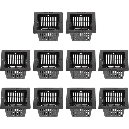 KALANKA-Doitool Panier de plantation carré en maille rainurée pour plantes d'aquarium Noir