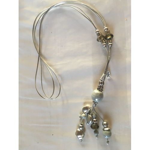 Collier Argente / Marbre " Lilu "