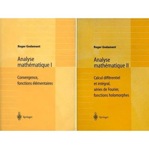 Lot De 2 Livres - Analyse Mathématique - Tomes 1 Et 2 - Roger Godement