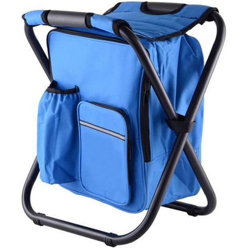 Chaise de sac à dos plus fraîche pour adultes, portable et siège combiné, tabouret de pêche pliable, camping léger, grande capacité, tabouret de camping pliant, voyage, plage, randonnée, pique-nique, voyage (bleu)
