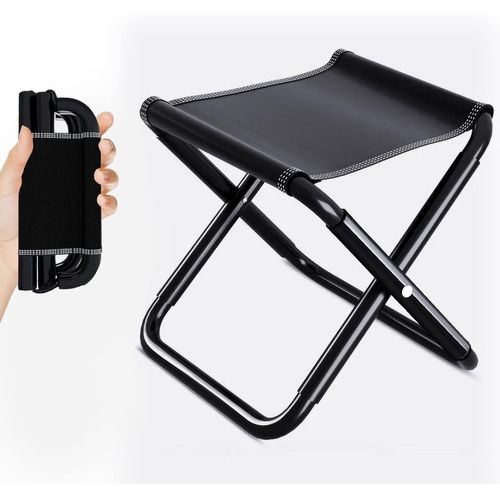Tabouret Pliant Portable, Siège De Camping Léger Et Pliable Pour Le Camping, La Pêche, Le Pique-Nique, Les Voyages Et La Randonnée (Noir)