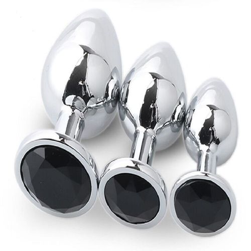 Jouets Anaux En Métal Doré De Luxe Pour Adultes,Entraîneur Anal,Plug Anal Bijou,Gay,Femmes,Hommes,Gay,Cadeaux Sexuels Pour Maire,Intérieur À Pro,3 Pièces - Type 3pcs-Black