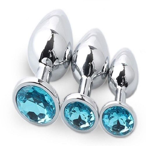 Jouets Anaux En Métal Doré De Luxe Pour Adultes,Entraîneur Anal,Plug Anal Bijou,Gay,Femmes,Hommes,Gay,Cadeaux Sexuels Pour Maire,Intérieur À Pro,3 Pièces - Type 3pcs-Light Blue