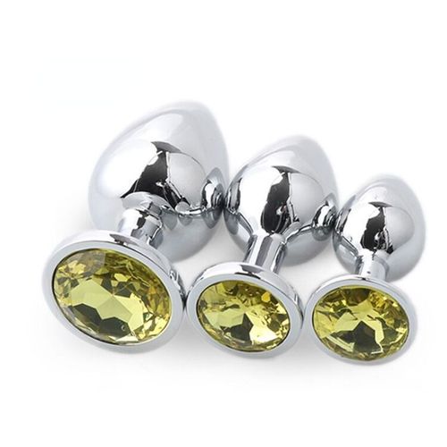 Jouets Anaux En Métal Doré De Luxe Pour Adultes,Entraîneur Anal,Plug Anal Bijou,Gay,Femmes,Hommes,Gay,Cadeaux Sexuels Pour Maire,Intérieur À Pro,3 Pièces - Type 3pcs-Golden