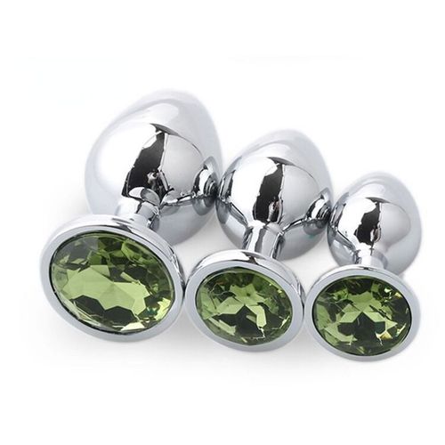 Jouets Anaux En Métal Doré De Luxe Pour Adultes,Entraîneur Anal,Plug Anal Bijou,Gay,Femmes,Hommes,Gay,Cadeaux Sexuels Pour Maire,Intérieur À Pro,3 Pièces - Type 3pcs-Light Green