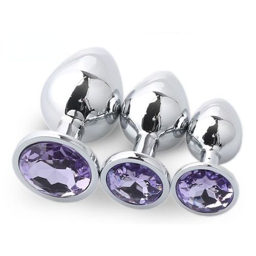 Jouets Anaux En Métal Doré De Luxe Pour Adultes,Entraîneur Anal,Plug Anal Bijou,Gay,Femmes,Hommes,Gay,Cadeaux Sexuels Pour Maire,Intérieur À Pro,3 Pièces - Type 3pcs-Light Purple
