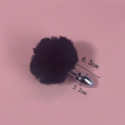 Mini Bunny Tail Butt Plug,Cosplay,Perles Anales,Métal Butt Plug,Gode,Bdsm Mayor,Plug Intérieur,Énergie,Iksex Toys Pour Hommes Et Femmes - Type Black 2.2cm