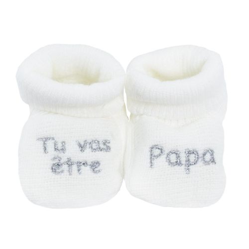 Chaussons Naissance Pour Annoncer La Grossesse Blanc