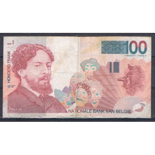 2 Billets De 100 Belge À L'Éfigie De James Ensor