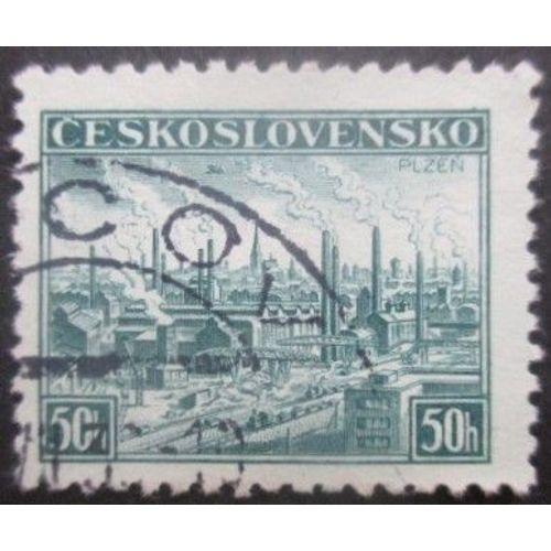 Tchecoslovaquie N°343 Usines Skoda Oblitéré