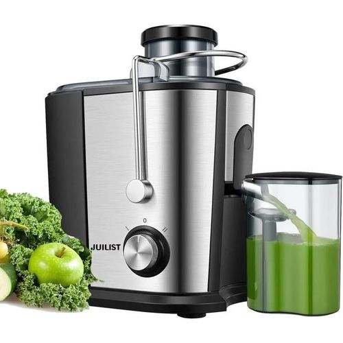 Juilist Centrifugeuse Extracteur de Jus 600W, 65MM Large Bouche en Acier Inox Centrifugeuse Fruits et Legumes a 2 Vitesses