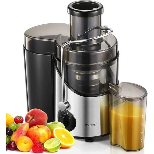 HOUSNAT Centrifugeuse Extracteur de Jus, 400W Centrifugeuse Fruits et Legumes 65MM Large Bouche et Réglage à 3 Vitesses