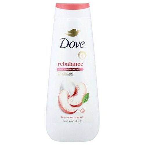 Dove, Gel Douche Rééquilibrant, Pêche Blanche + Lait De Riz, 600 Ml 