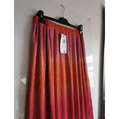 Jupe Longue Rose, Orange Et Fil Métallisé
