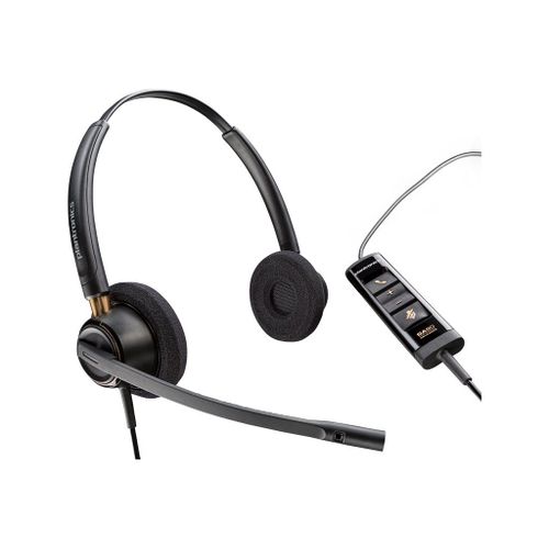 Poly EncorePro 525 - EncorePro 500 series - micro-casque - sur-oreille - filaire - USB-A - noir - Certifié pour Microsoft Teams