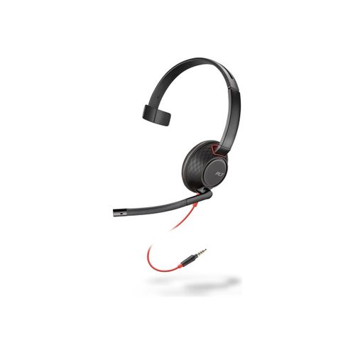 Poly Blackwire 5210 - Blackwire 5200 series - micro-casque - sur-oreille - filaire - jack 3,5mm - noir - Certifié pour Microsoft Teams, Certifié pour Skype for Business, certifié Cisco Jabber...
