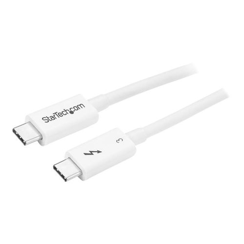 StarTech.com Câble Thunderbolt 3 de 50 cm - 40 Gb/s - TB USB-C DP - Blanc - Câble Thunderbolt - 24 pin USB-C (M) pour 24 pin USB-C (M) - USB 3.1 Gen 2 / Thunderbolt 3 / DisplayPort 1.2 - 50 cm -...