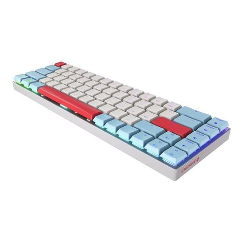 CHERRY MX LP 2.1 - Clavier - compact - backlit - sans fil - 2.4 GHz, Bluetooth 5.2, cordé - QWERTY - R.-U. - commutateur : CHERRY MX profil bas - blanc