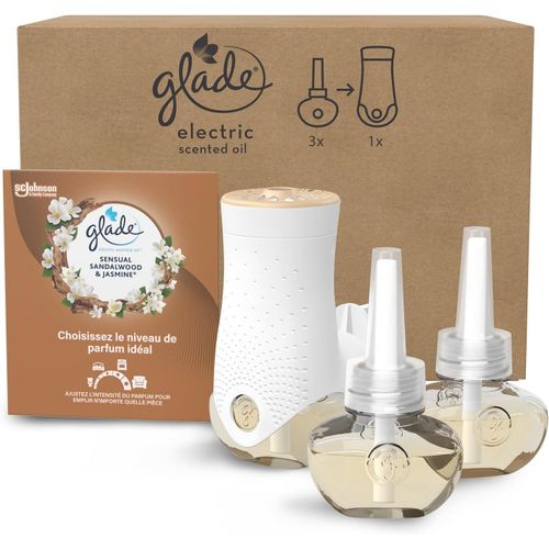 Electric Scented Oil - Diffuseur Electrique - Diffuseur - 3 Recharges infusées aux huiles essentielles Sensual Sandalwood & Jasmine
