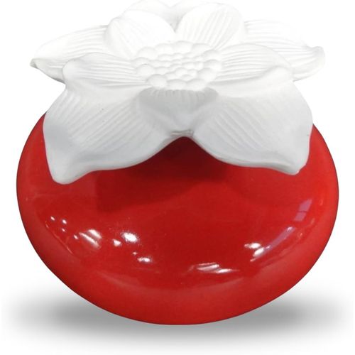 Diffuseur De Parfum Par Capillarité Fleur Narcisse Rouge - Diffuseur Huile Essentielle Parfum D`Ambiance Et Senteurs Maison - Vase En Céramique Et Fleur En Plâtre - Diffusion Naturelle 