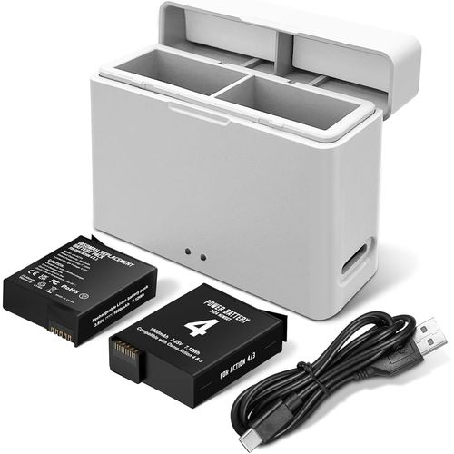 Chargeur De Batterie Pour Dji Action 5pro/4/3, Charge 2 Batteries, Boîtier De Charge Pour Osmo Action 5pro/4/3..[V123]-Marque Générale